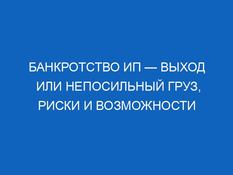 Банкротство ИП — выход или непосильный груз, риски и возможности 5 bankrotstvo ip vyhod ili neposilnyy gruz riski i vozmozhnosti 9881