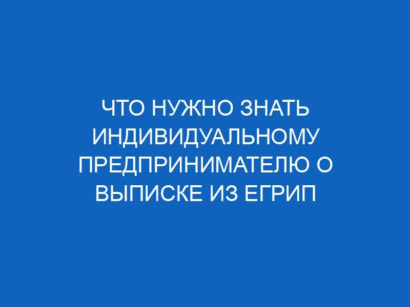 chto nuzhno znat individualnomu predprinimatelyu o vypiske iz egrip 10803