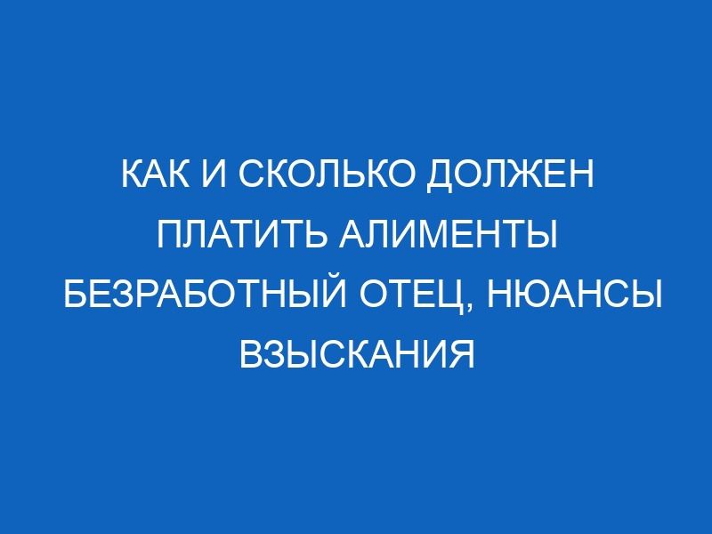 kak i skolko dolzhen platit alimenty bezrabotnyy otets nyuansy vzyskaniya 15933