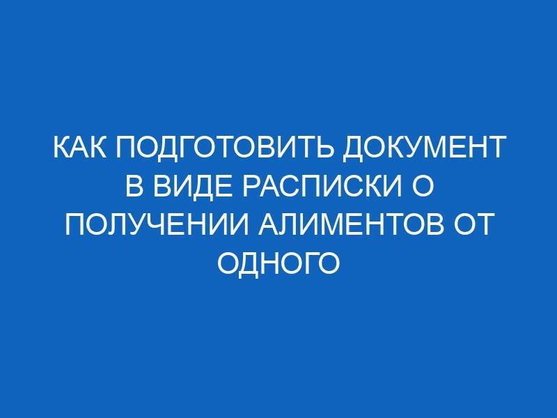 kak podgotovit dokument v vide raspiski o poluchenii alimentov ot odnogo roditelya drugomu 15753