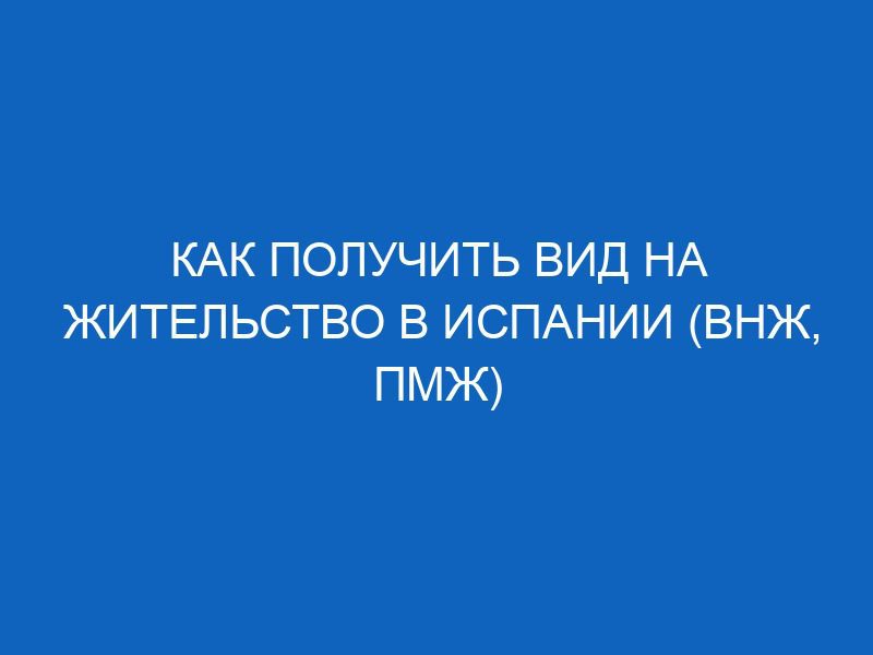 kak poluchit vid na zhitelstvo v ispanii vnzh pmzh 4800