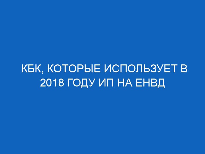 kbk kotorye ispolzuet v 2018 godu ip na envd 9222
