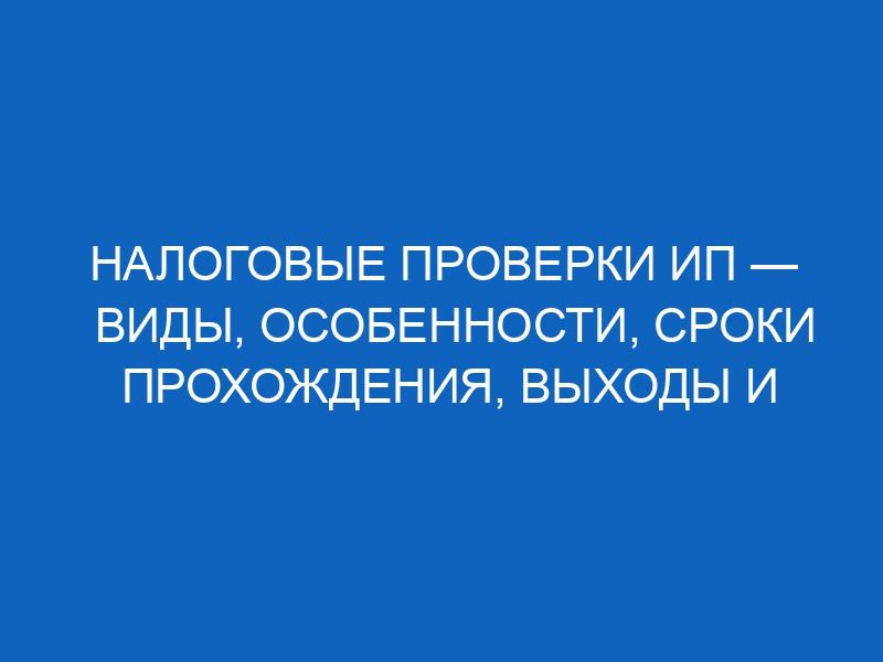 Налоговые проверки ИП — виды, особенности, сроки прохождения, выходы и последствия 3 nalogovye proverki ip vidy osobennosti sroki prohozhdeniya vyhody i posledstviya 9900