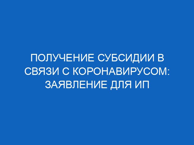 Получение субсидии в связи с коронавирусом: заявление для ИП 36 poluchenie subsidii v svyazi s koronavirusom zayavlenie dlya ip 14564