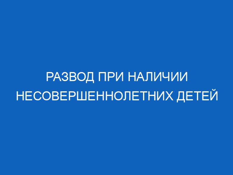 razvod pri nalichii nesovershennoletnih detey 16027