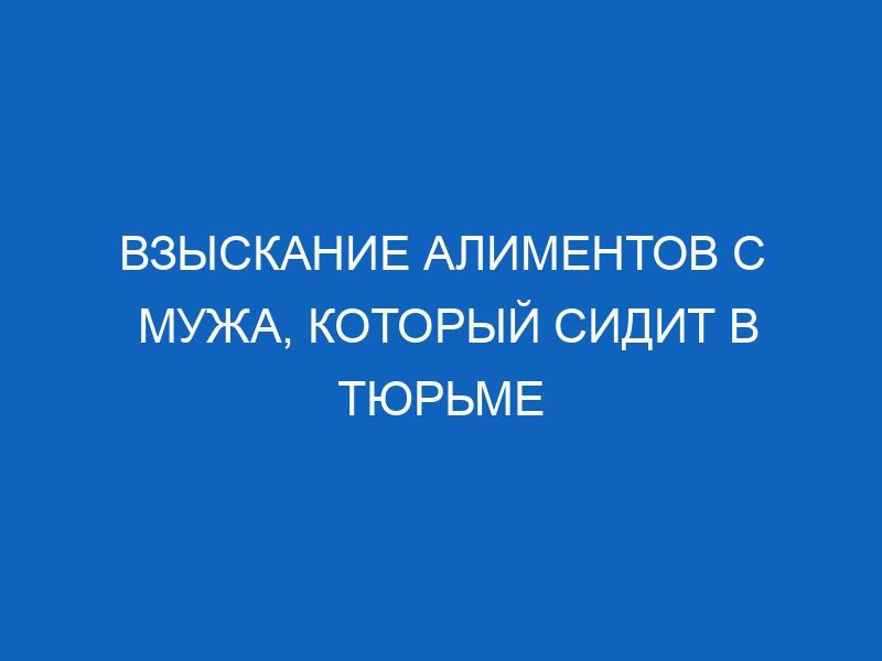 vzyskanie alimentov s muzha kotoryy sidit v tyurme 1115